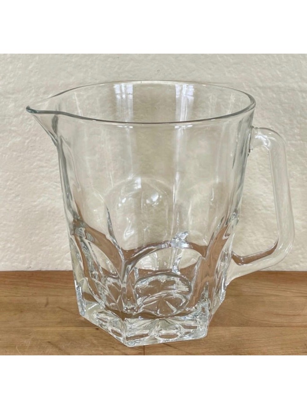 Duralex Verallia Glass Pitcher:  Double Thumbprint Design